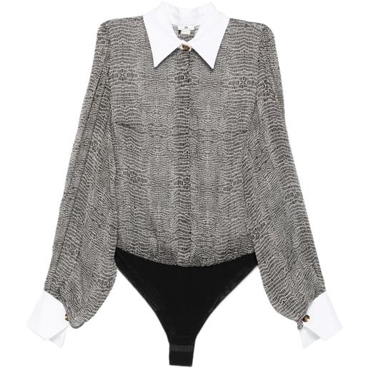 Elisabetta Franchi body stile camicia - nero