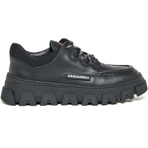 DSQUARED2 KIDS stringate con suola chunky e lacci - nero
