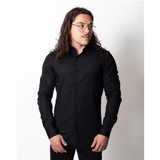 Calvin Klein camicia Calvin Klein "slim poplin black" uomo