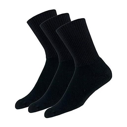 Thorlos tx max cushion crew tennis socks calzini, nero (3 paia), l (pacco da 3) unisex-adulto