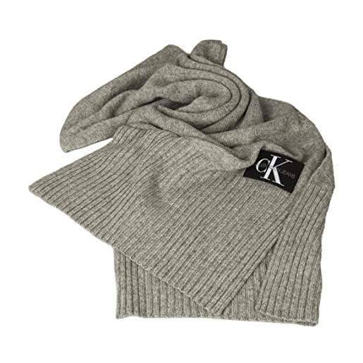 Calvin Klein sciarpa ck calda lana e chasmire articolo zm0zm01700 eo basic knit sc cm. 190 x 41 (circa), pkh mid grey heather, taglia unica