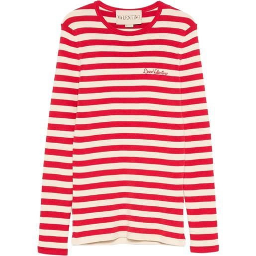 Valentino Garavani top a righe a maniche lunghe - rosso