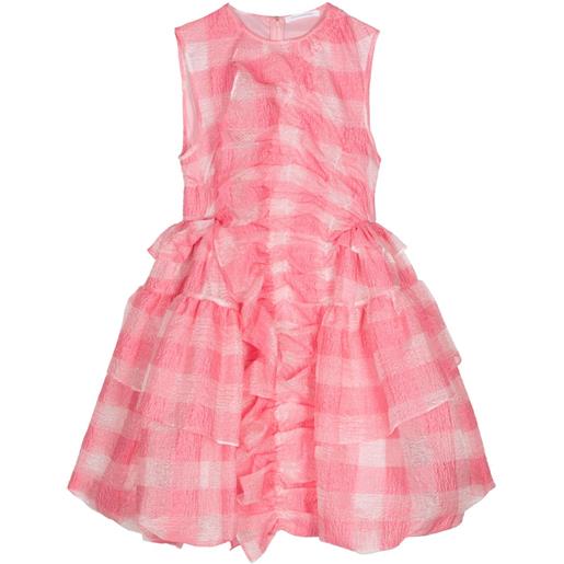 Cecilie Bahnsen abito giselle corto con ruches - rosa