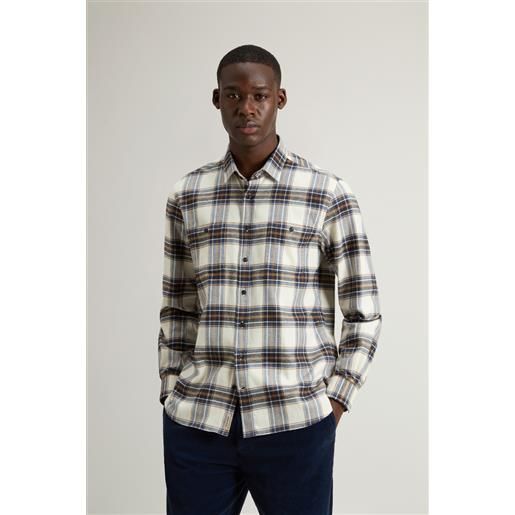 Woolrich uomo camicia a quadri in flanella di puro cotone multicolore taglia s