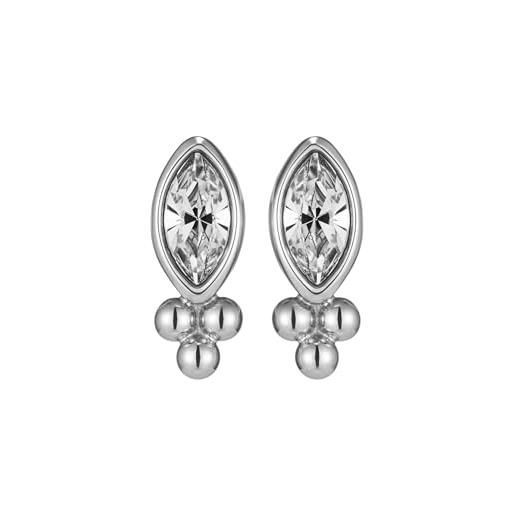 Orecchini a cerchio a forma di V in argento sterling con zirconi