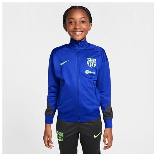 Nike tuta da calcio in maglia dri-fit fc barcelona strike per ragazzo/a - terza, old royal/antracite/lime blast, fq2657-418, s