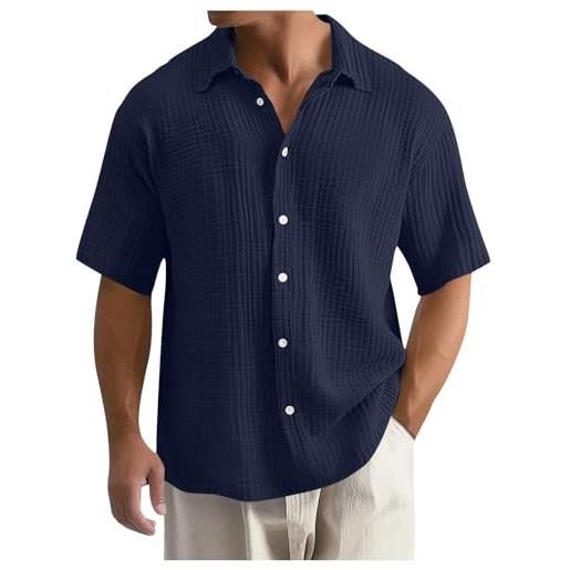 Magliette estive Top da uomo 2024 Top da uomo Nuovi casual da uomo con risvolto allentato stampa manica corta polsini pulsante porta camicia floreale sabbia spiaggia hawaiana top estivo pagliaccetto