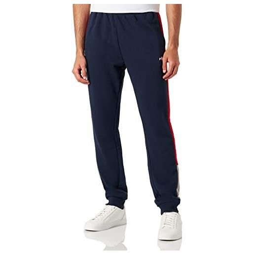 FILA sausalito block stripes pantaloni eleganti da uomo, black iris-true red-gull, s