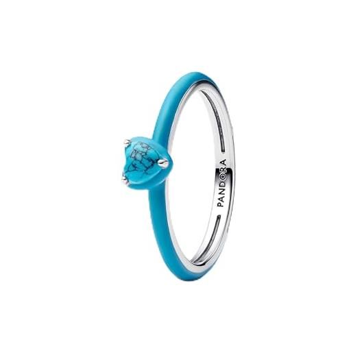 Pandora 193828c01-64 - anello in argento sterling, collezione me, misura 64, argento sterling, turchese