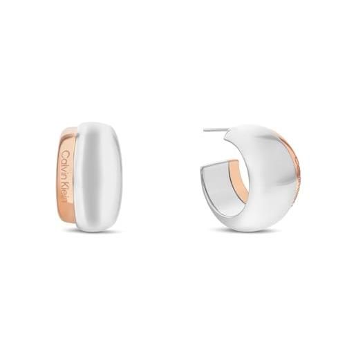 Calvin Klein orecchini da donna collezione refine in acciaio inossidabile bicolore - 35000614