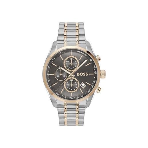 NIBOSI Orologio Cronografo Uomo - Quadrante Bianco, Bracciale Bicolore Argento E Oro - Elegante E Sportivo