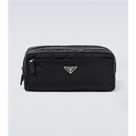 Prada beauty case in re-nylon con pelle
