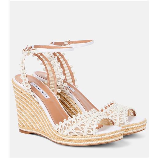 Aquazzura espadrillas con zeppa kahlo 105 in rafia