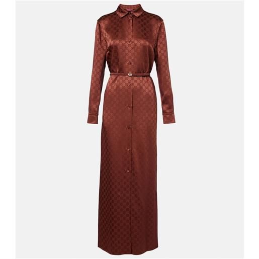 Gucci abito chemisier in raso gg