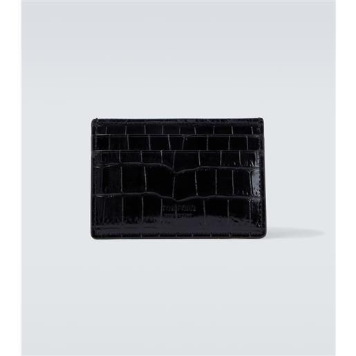 Tom Ford portacarte in pelle con stampa coccodrillo