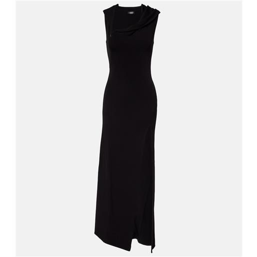 Mugler abito lungo asimmetrico in jersey
