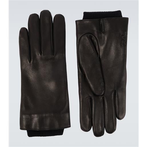 Saint Laurent guanti cassandre in pelle con lana