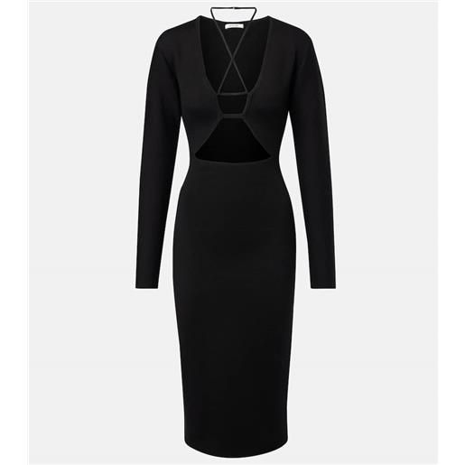 Nensi Dojaka abito midi in lana vergine con cut-out