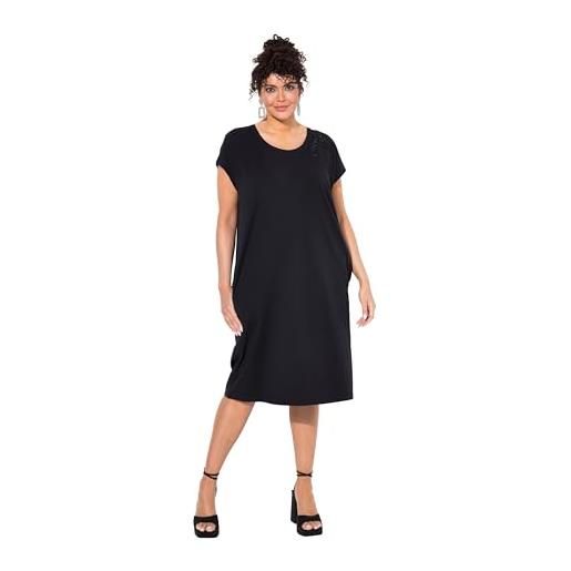 Ulla Popken abito da donna in jersey, con dettagli hotfix sulla scollatura, litchi, 56-58