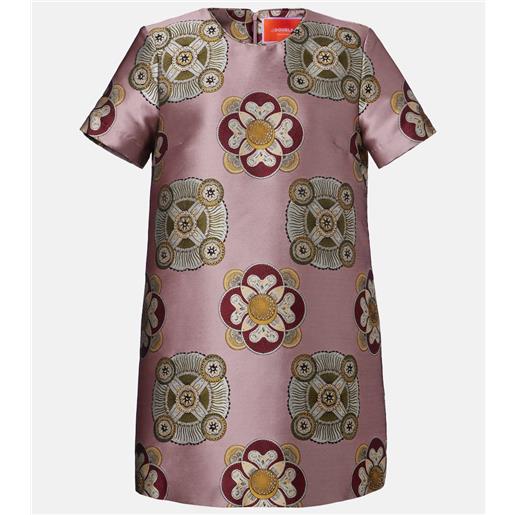 La DoubleJ abito corto swing in jacquard di raso
