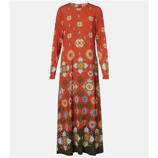 La DoubleJ abito lungo swing in jersey con stampa