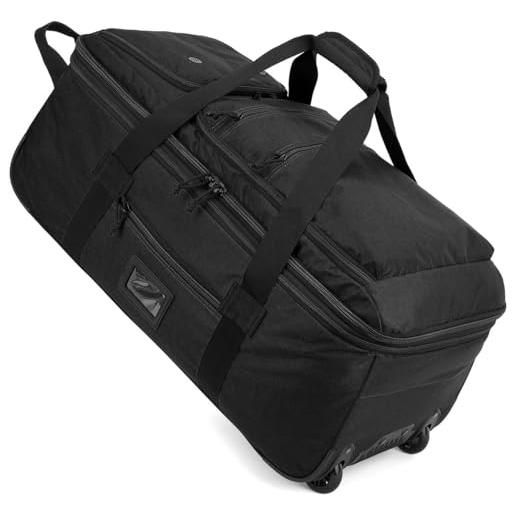 TAIHOYIN borsone da viaggio pieghevole con ruote grande 85-100l espandibile borsa sportiva uomo valigia con ruote xl per campeggio, nero