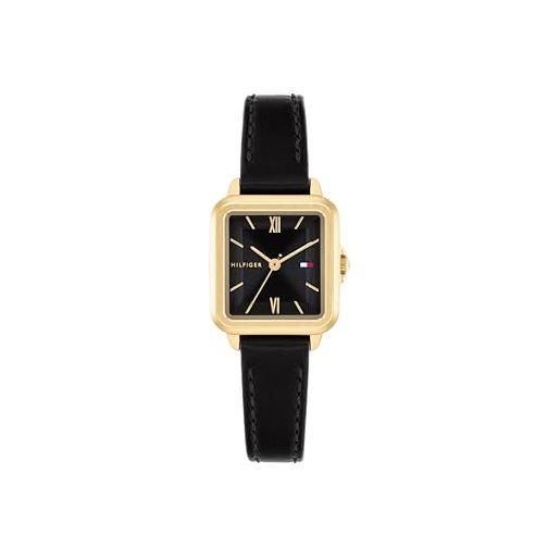 Tommy Hilfiger orologio con movimento al quarzo a tre lancetteda donna con cinturino in pelle nero - 1782835, black