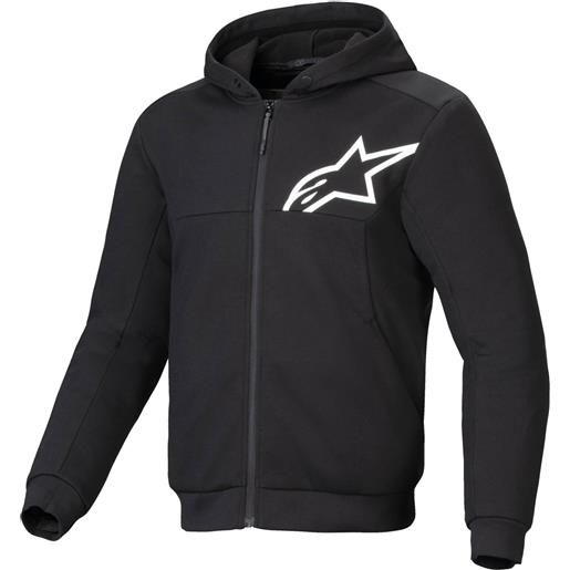Alpinestars felpa da moto Alpinestars chrome v2 sport nera-bianca, xl