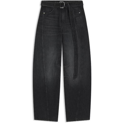 BOSS jeans con gamba balloon in denim rigido nero con cintura, grigio scuro