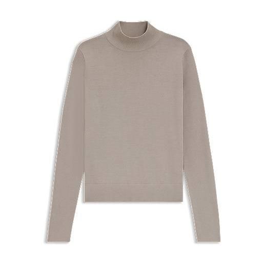 HUGO maglione a lupetto in lana merino, marrone chiaro