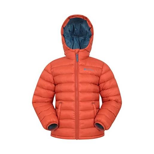 Mountain Warehouse seasons giacca trapuntata per ragazzi e ragazze - giacca imbottita in microfibra, giacca da pioggia per bambini, giacca invernale da bambini isolante miscela arancione 13 anni