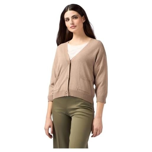 Oltre: cardigan lurex misto viscosa beige. Xl stagione primavera estate 2025. 