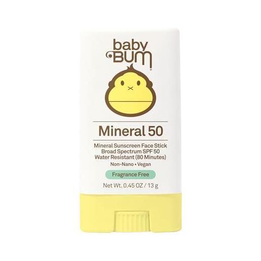 Sun Bum baby bum - fragranza minerale viso viso levigata gratuita 50 spf - 0.45 once