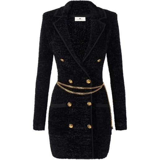 Elisabetta Franchi abito corto bouclé - nero