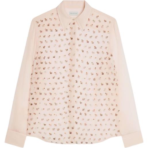DRIES VAN NOTEN camicia con strass - rosa