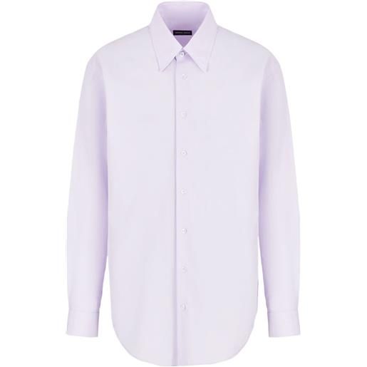 Giorgio Armani long-sleeve cotton shirt - viola