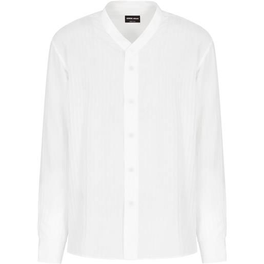 Giorgio Armani camicia plissettata - bianco