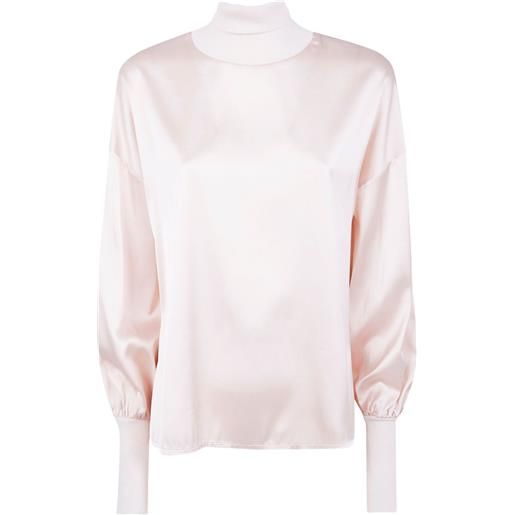 D.Exterior blusa a collo alto - rosa