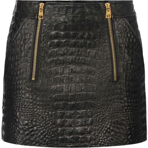 Elisabetta Franchi minigonna con effetto coccodrillo - nero