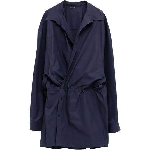 Balenciaga abito corto con coulisse - blu
