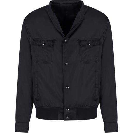 Giorgio Armani bomber con inserti - nero