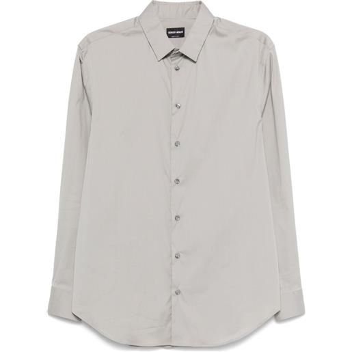 Giorgio Armani camicia in popeline - grigio