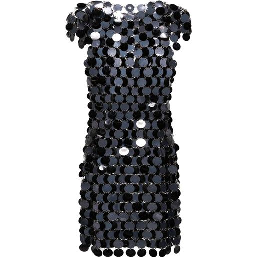 Rabanne abito corto con paillettes - nero