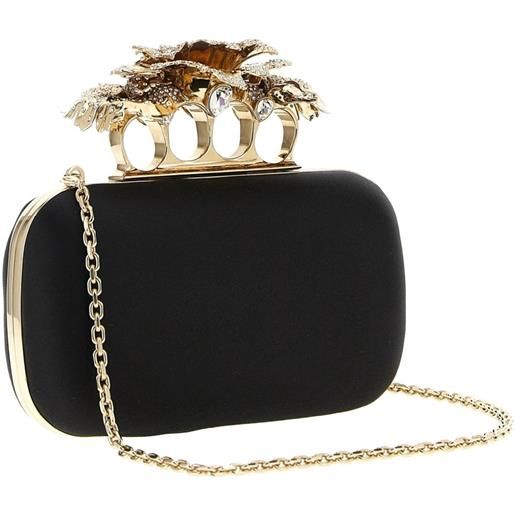 Alexander McQueen clutch carnation knuckle - nero