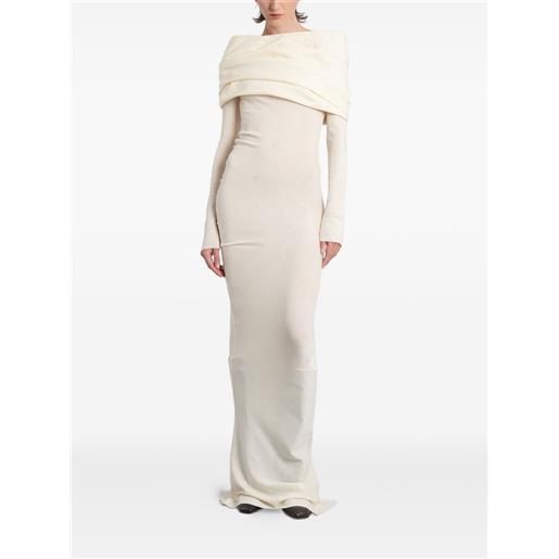 ENTIRE STUDIOS abito lungo con scollo drappeggiato - bianco