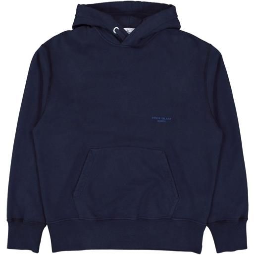 Stone Island felpa marina con cappuccio e tasca a marsupio - blu