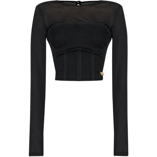 Versace Jeans Couture corsetto con inserti - nero
