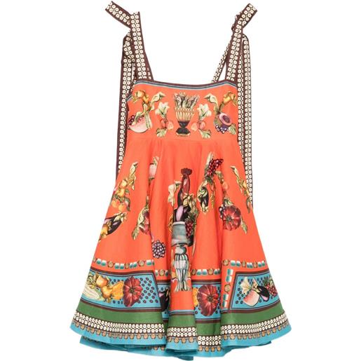 ALEMAIS abito corto rocco con stampa frutta - arancione