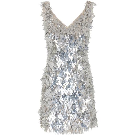 Rabanne abito corto con paillettes - p141 silver