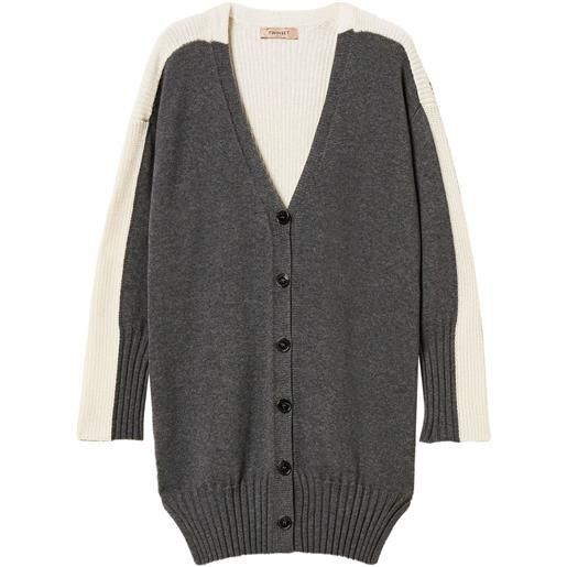 TWINSET cardigan con design color-block - grigio